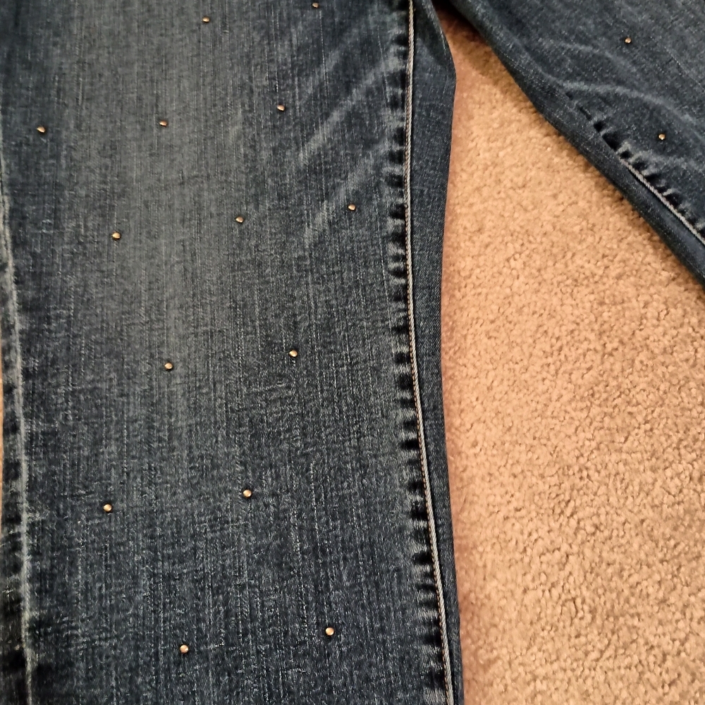 Talbots Studded Flawless Slim Ankle Jeans Size 16P Classic Denim Style Y2K - Picture 3 of 14